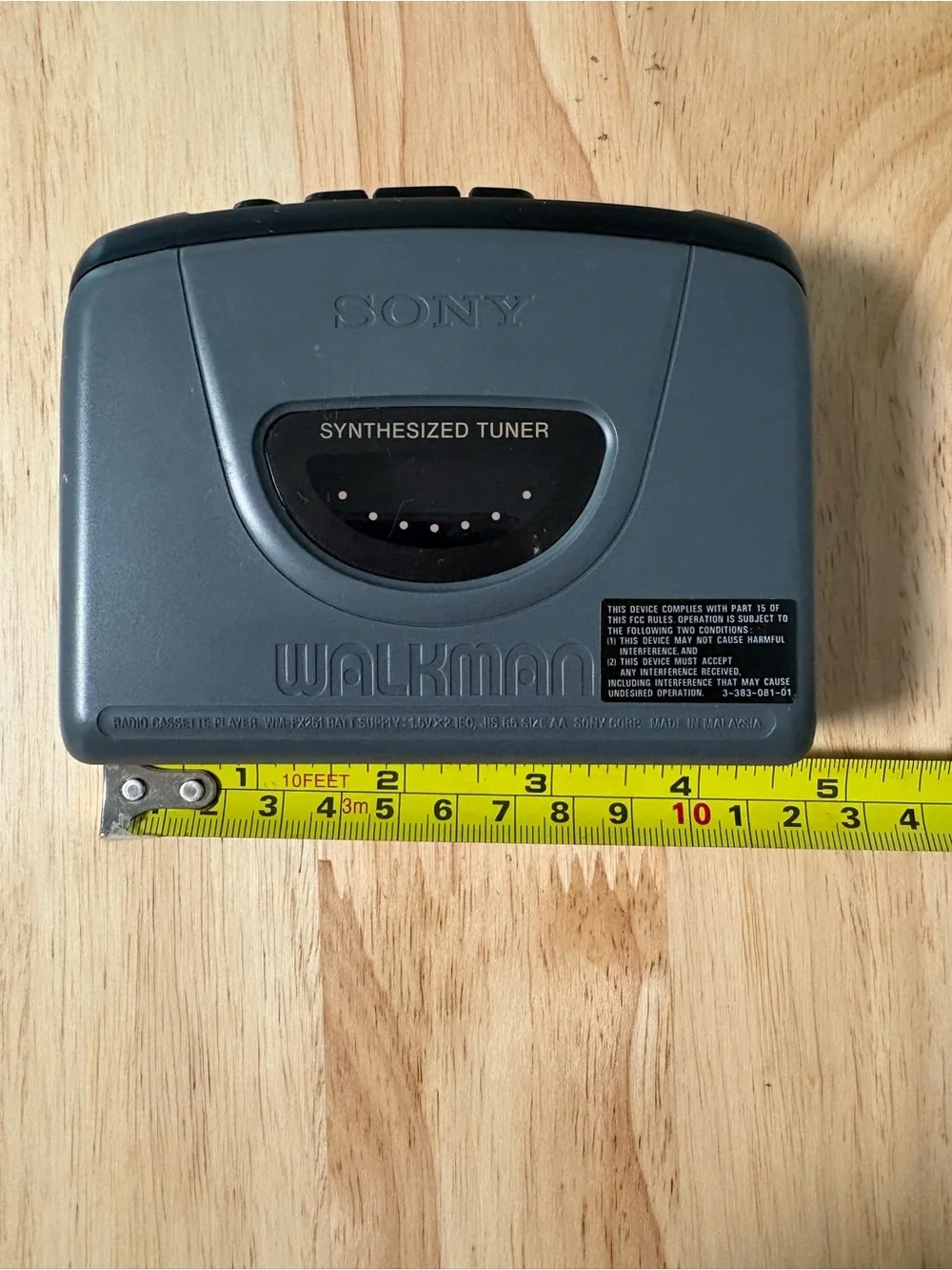 Sony Walkman Portable FM/AM Cassette Player in Dark Gray and Black